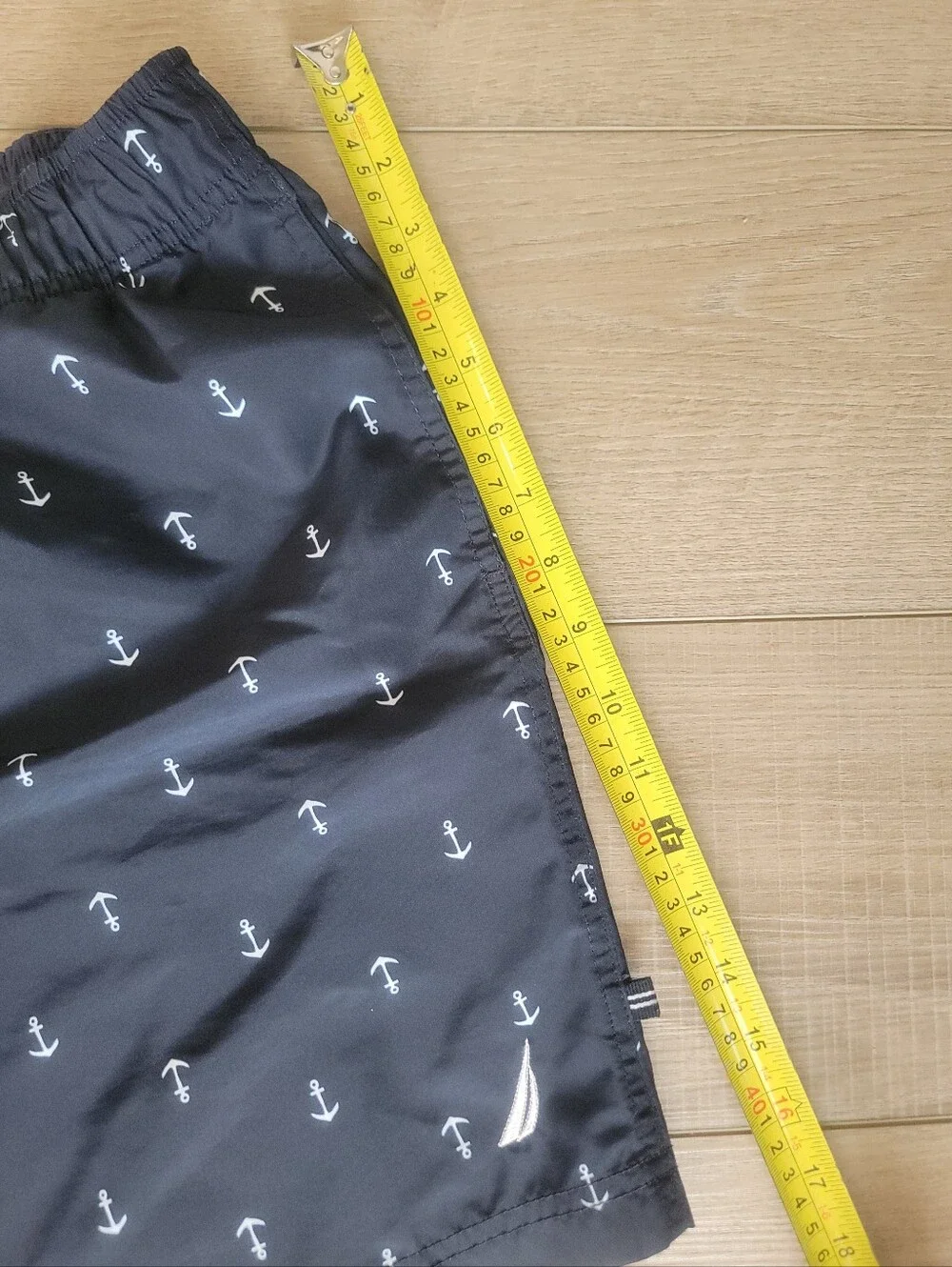 Nautica Mens Navy Anchor Swim Trunks Small Quick-Dry Nautical Beach Shorts Small